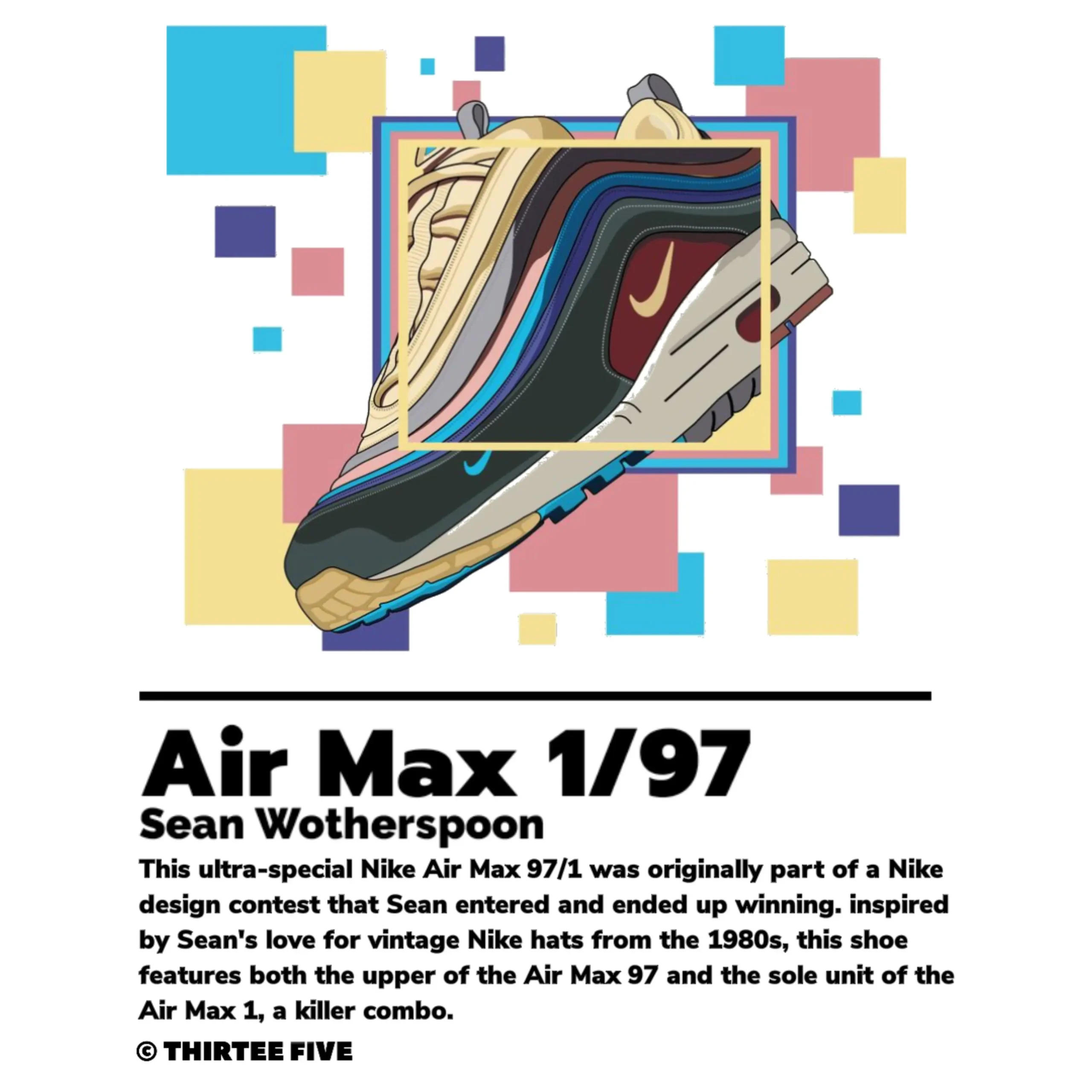 Air Max 1/97 Sean Wotherspoon illustrated sneaker design by Thirtee Five