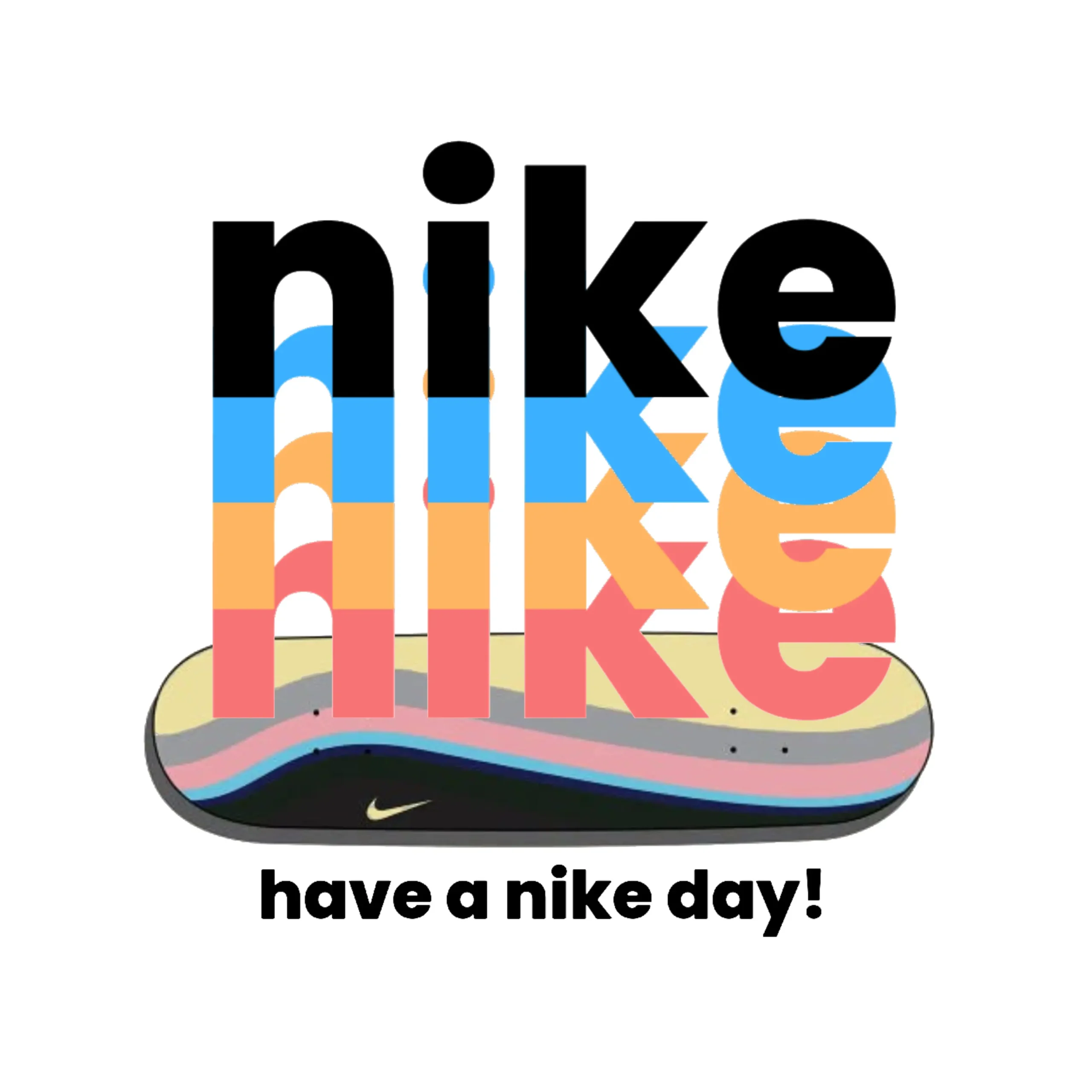 Nike Day typographic sneaker artwork illustration by Thirtee Five