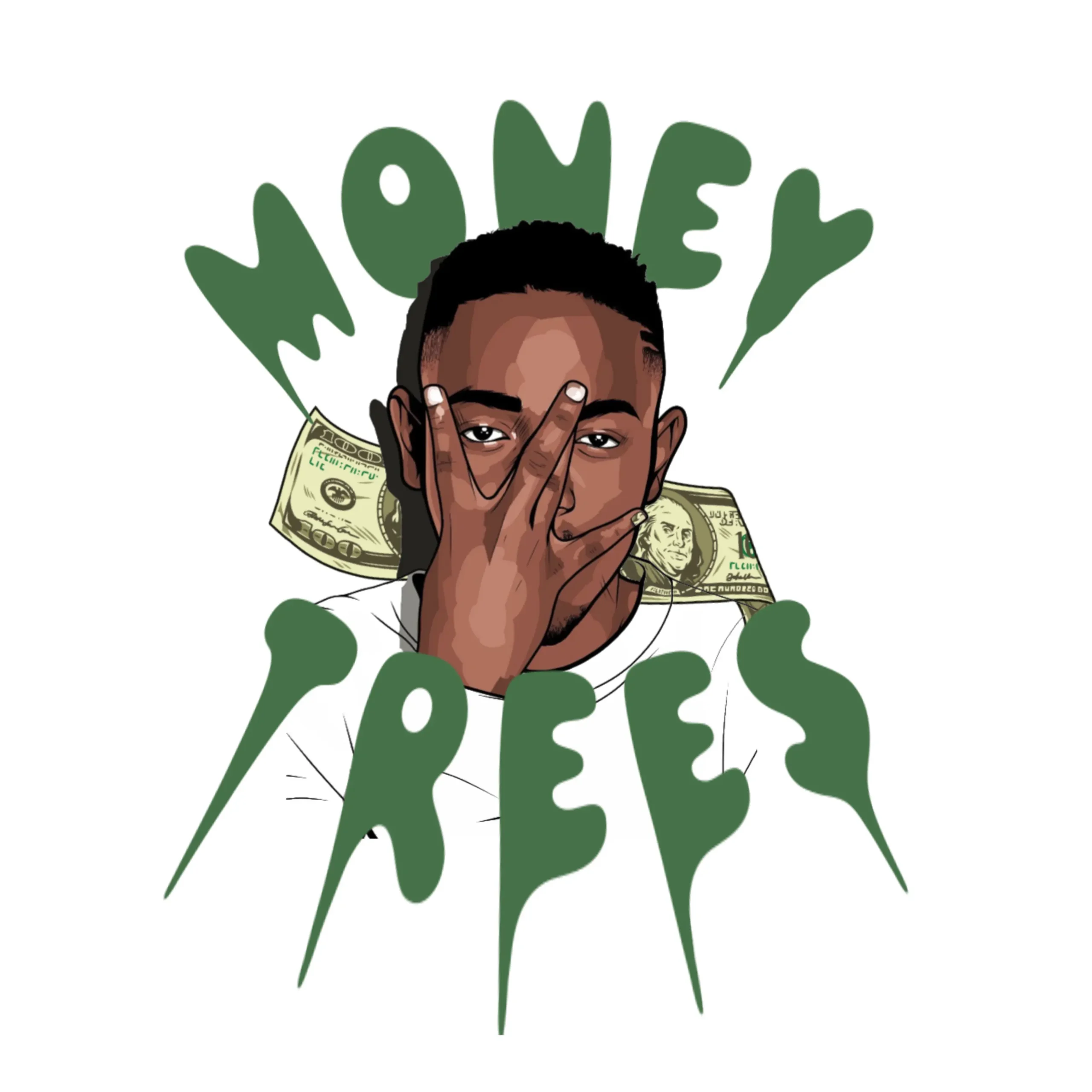 Money Trees illustrated Kendrick Lamar artwork by Thirtee Five