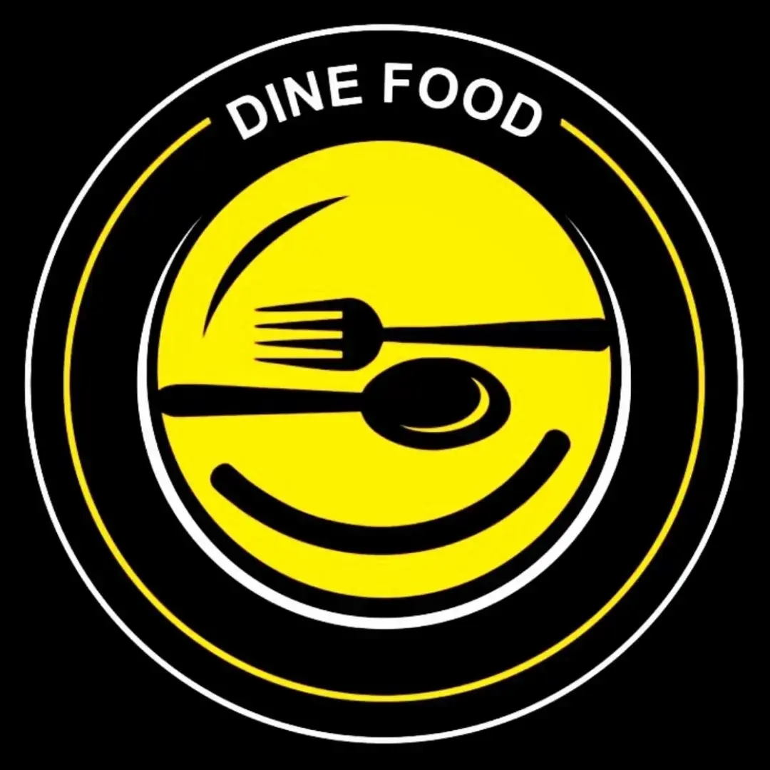 Dine Food logo with fork and spoon icon